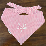 Gingham Dog Bandanas Personalized with Big Sis Bro or Lil Sis Bro