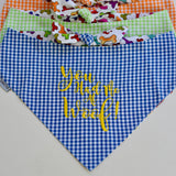 Red White and Blue White Gingham Dog Bandanas Personalized with name