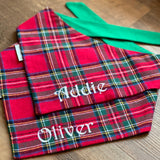 Flannel Dog Bandanas Embroidered with a Name