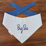 Gingham Dog Bandanas Personalized with Big Sis Bro or Lil Sis Bro
