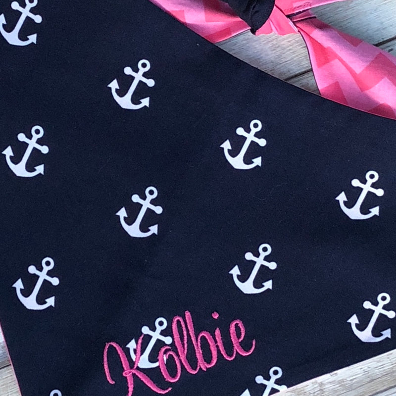 Anchors Red White and Blue Personalized Summer Dog Bandanas