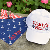 Anchors Red White and Blue Personalized Summer Dog Bandanas