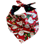 Santa Claus - Christmas Dog Bandanas Classic Tie on Handcrafted