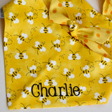 Bumble Bee Custom Dog Bandanas with Name Embroidered