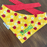 Lady Bugs Custom Dog Bandanas Personalized with a Name