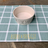 Modern Farmhouse Dog Bowl Placemats with Personalization