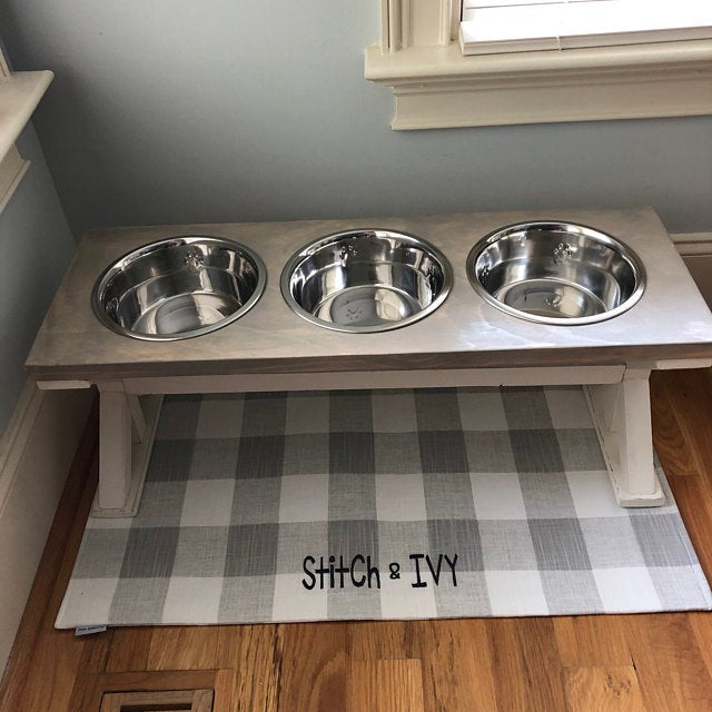 Buffalo Plaid Dog Bowl Placemats with Personalization