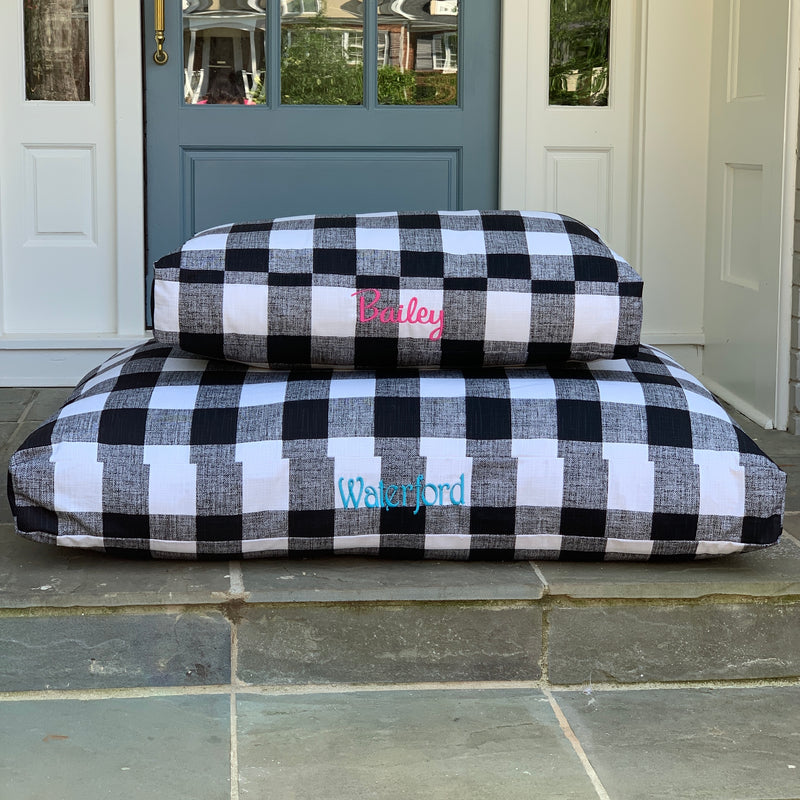 Buffalo Plaid Dog Beds with Personalization