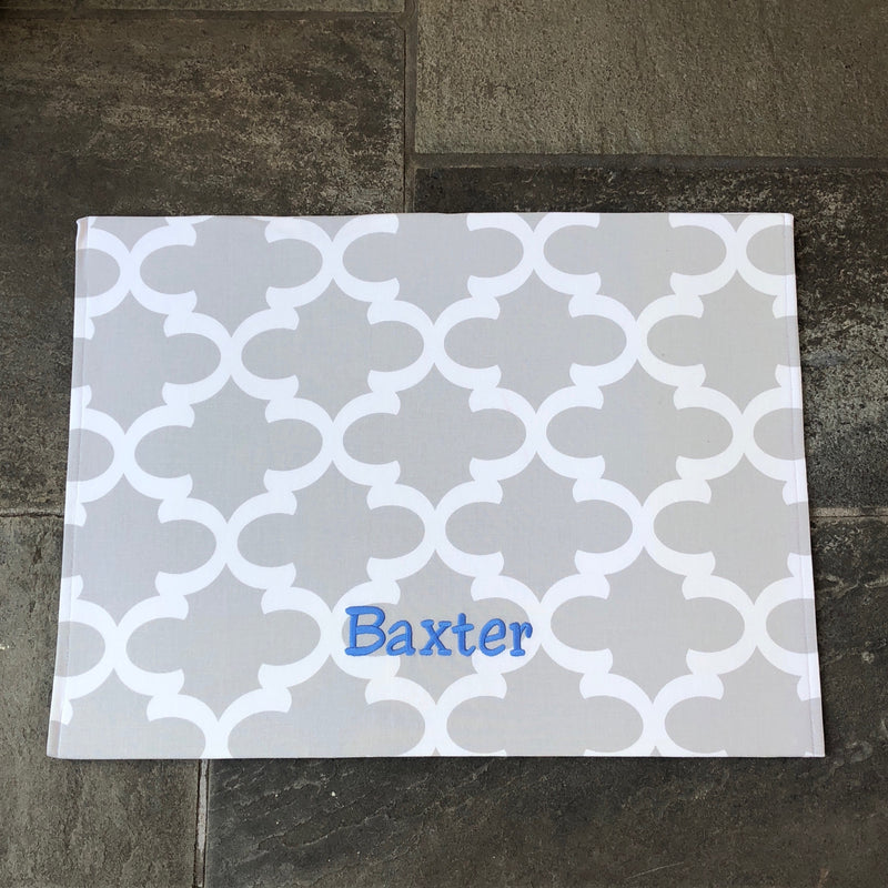 Quatrefoil Dog Bowl Placemats with Personalization