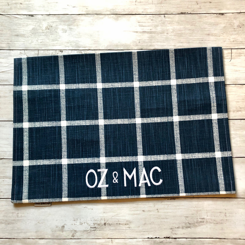 Modern Farmhouse Dog Bowl Placemats with Personalization