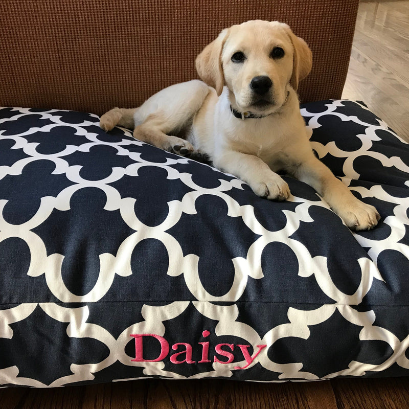 Moroccan Quatrefoil Dog Bed Collection and Replacement Duvet Covers