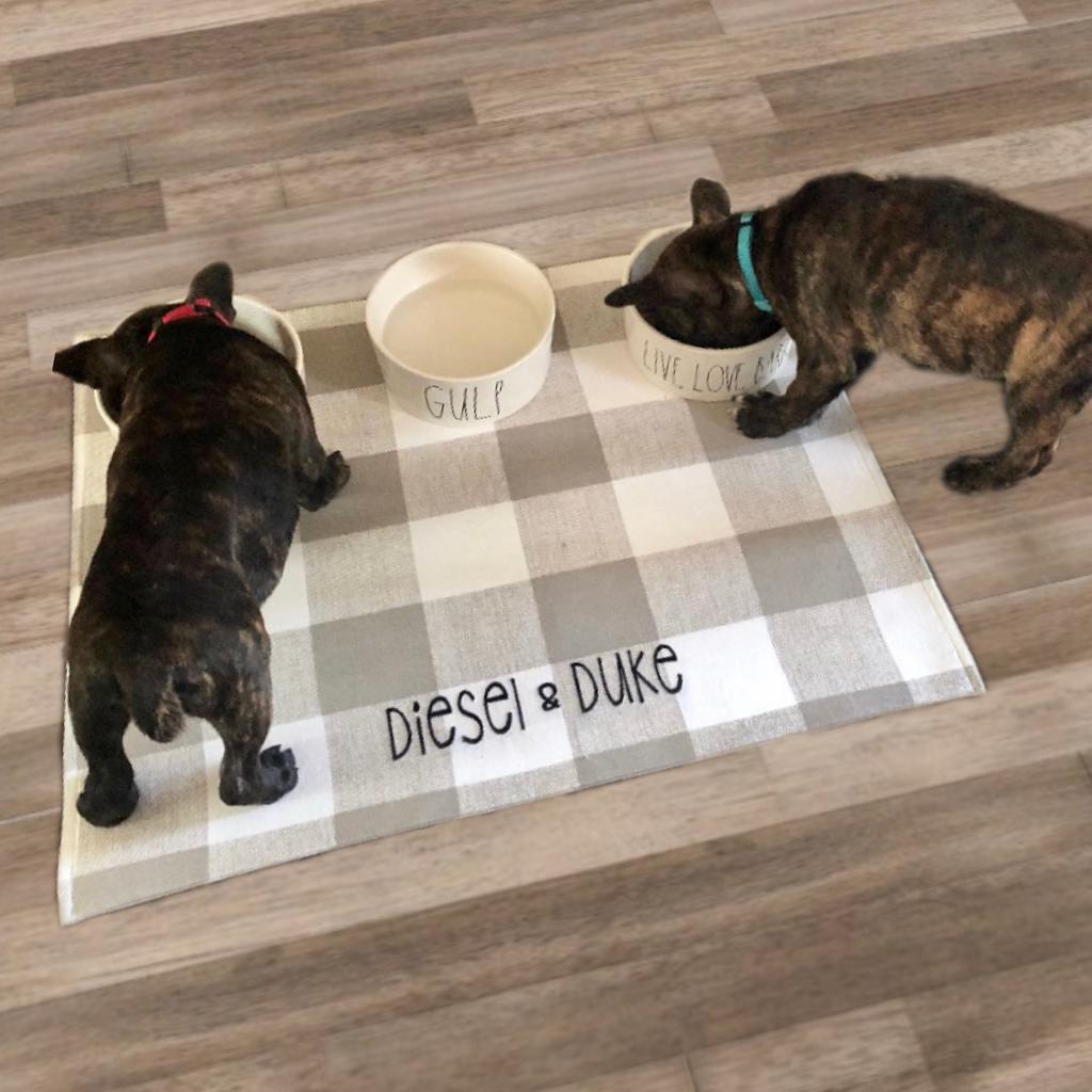 Dog Leopard Background Pet Placemat, Personalized Pet Food Mat