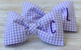 Monogram Dog Bow Ties and Girl Bows in Gingham